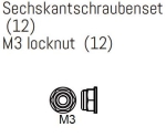 1330357 M3 Radmuttern Absima 5 Stück